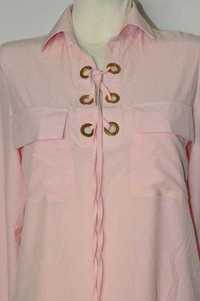O'La Voga różowa koszula, dekolt r. 38