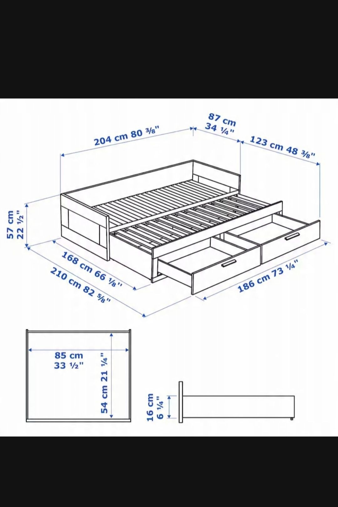 Łóżko IKEA Brimnes 80 x 200 rozkładane