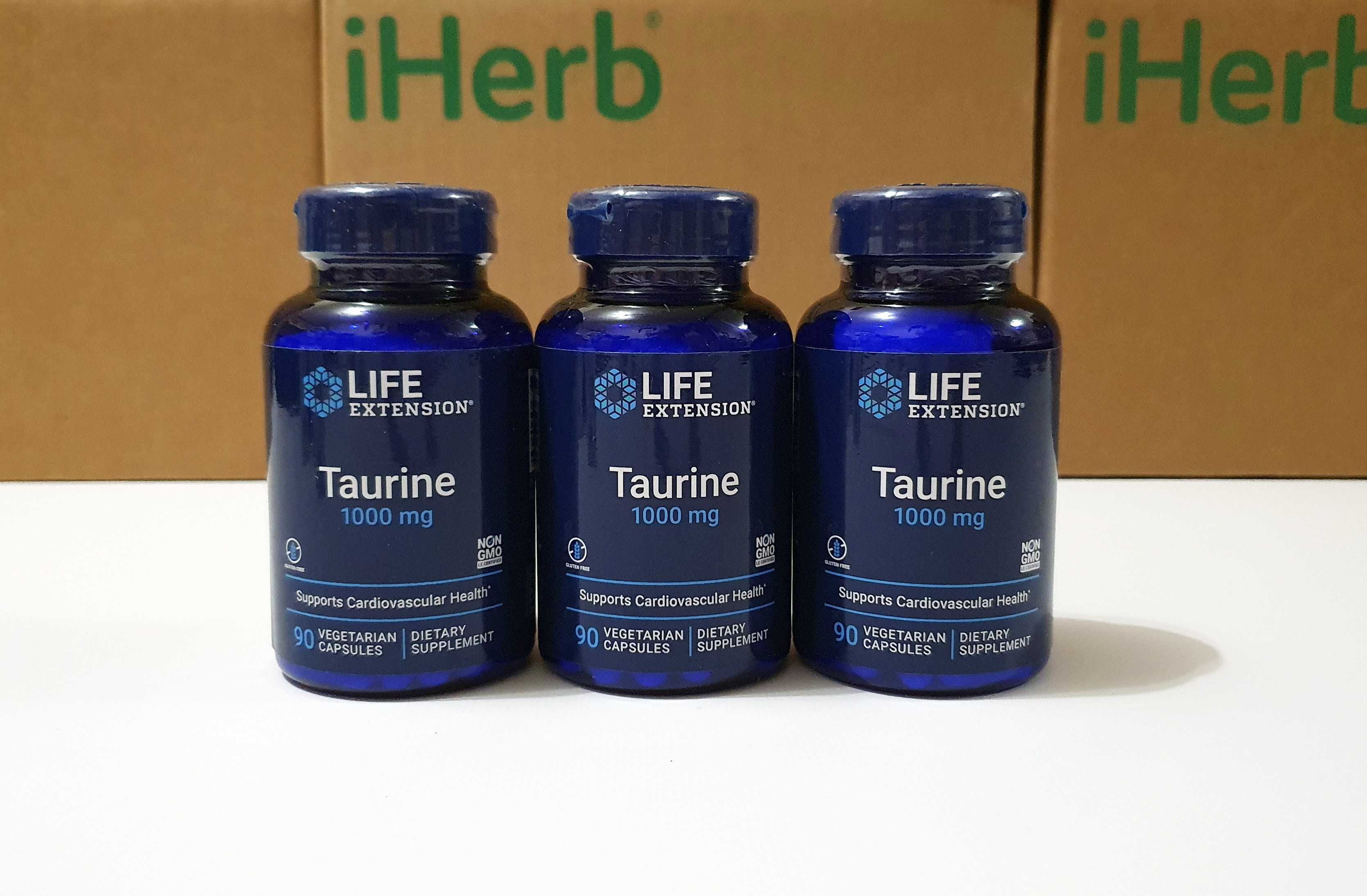 Life Extension, Таурин (taurine), 1000 мг, 90 капсул. L-таурин.
