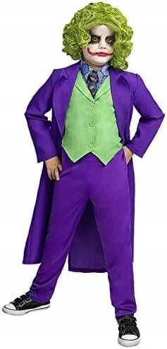 Strój przebranie na bal Joker Klaun kostium + peruka r.M 122/128
