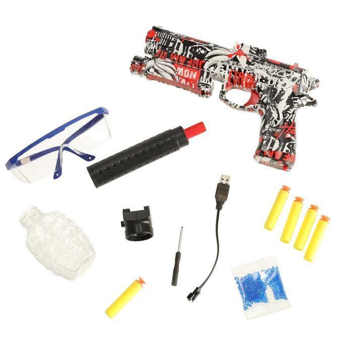 Pistolet na kulki żelowe wodne akumulator, USB + okulary 550szt. 7-8mm