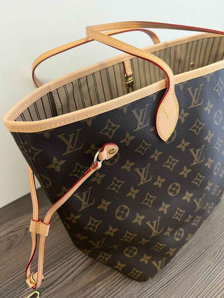 Oryginalna torebka damska Louis Vuitton Neverfull MM Monogram canvas b