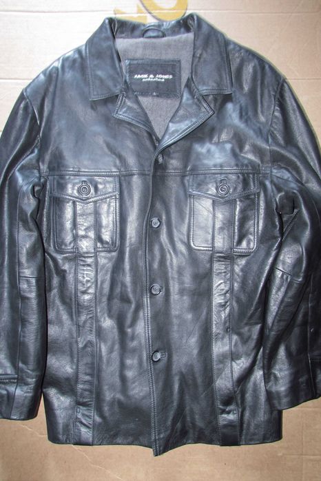 Чоловіча шкіряна куртка бренд : JACK & JONES