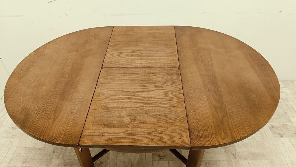 stary stół art deco lata 60-te po renowacji okrągły rozkładany prl