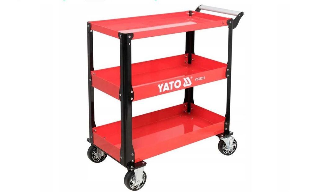 3 POZIOMY Wózek YATO Mocny stabilny warsztatowy 150 kg NOWY