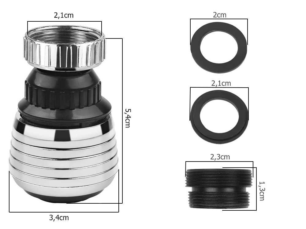 PERLATOR ADAPTER na Baterię Do Kranu Obrotowy 2 w 1. NAPOWIETRZACZ