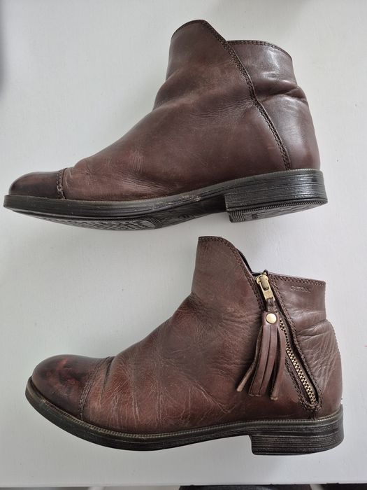 Geox 37 botki brązowe czekoladowe chwost