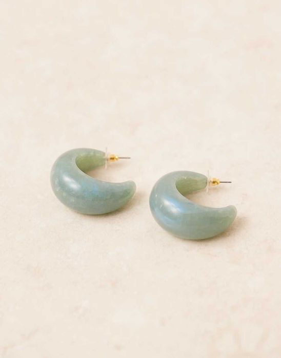 Сережки ASOS DESIGN | Hoop Earrings in Sage Green