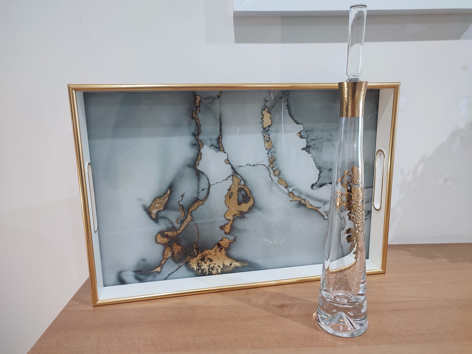 Garrafas Cristal - Conjunto 3 + Tabuleiro