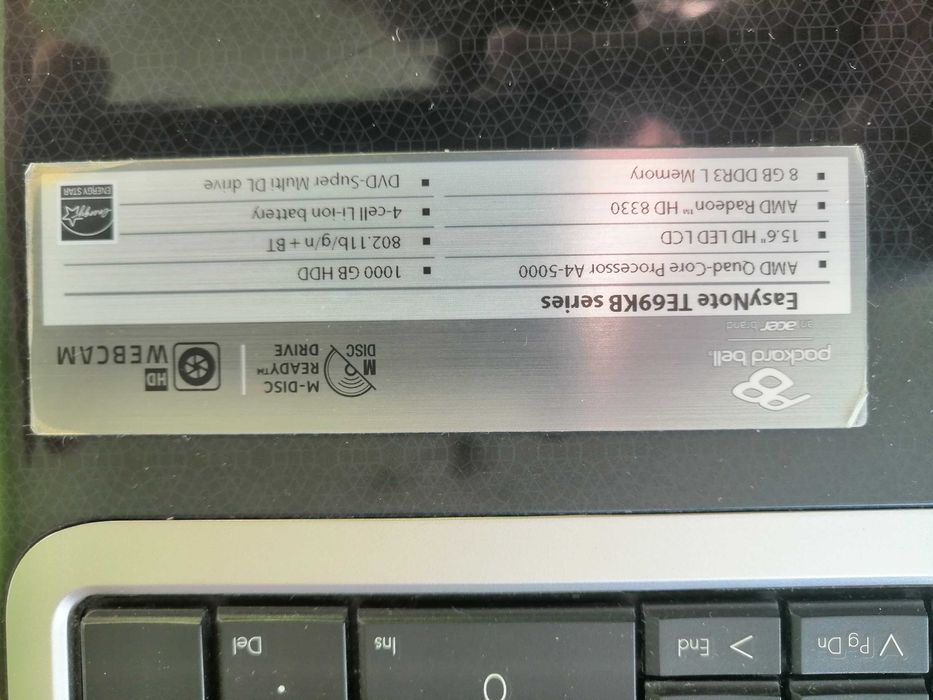 Laptop Acer packard bell