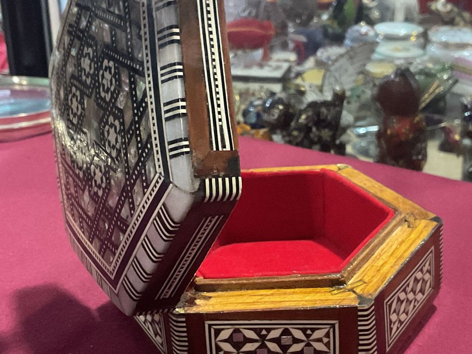 Caixa joias mosaic moorish madre pérola 11x5,5 cm