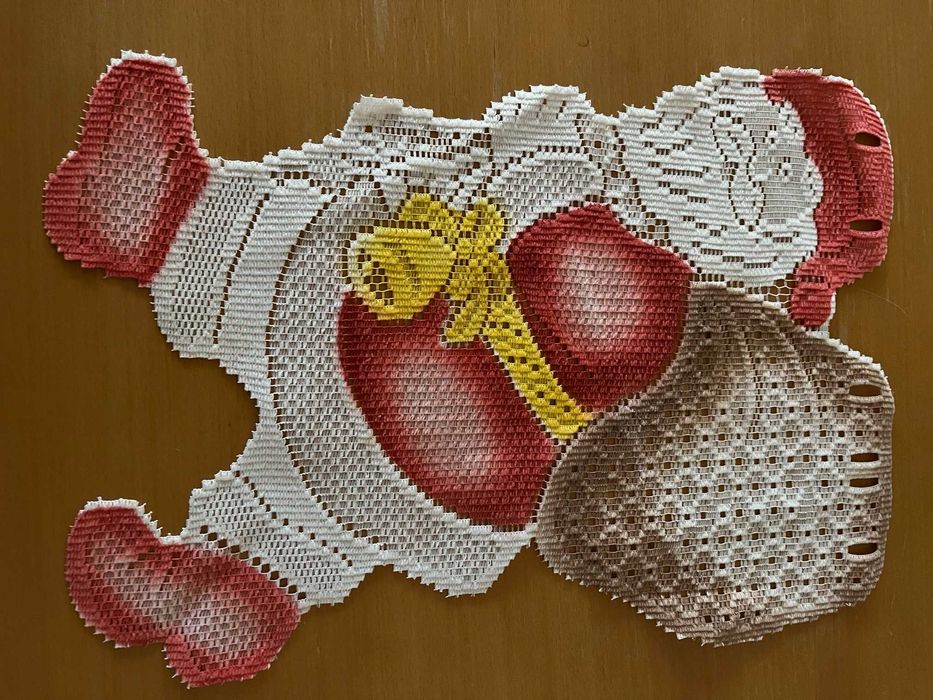 firanka zazdroski na Boże Narodzenie Mikołaj i choinka