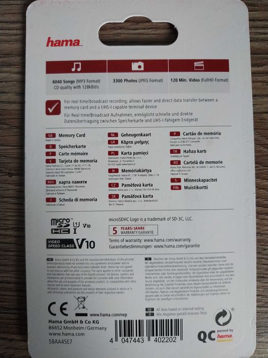 MicroSD 32 GB. Hama