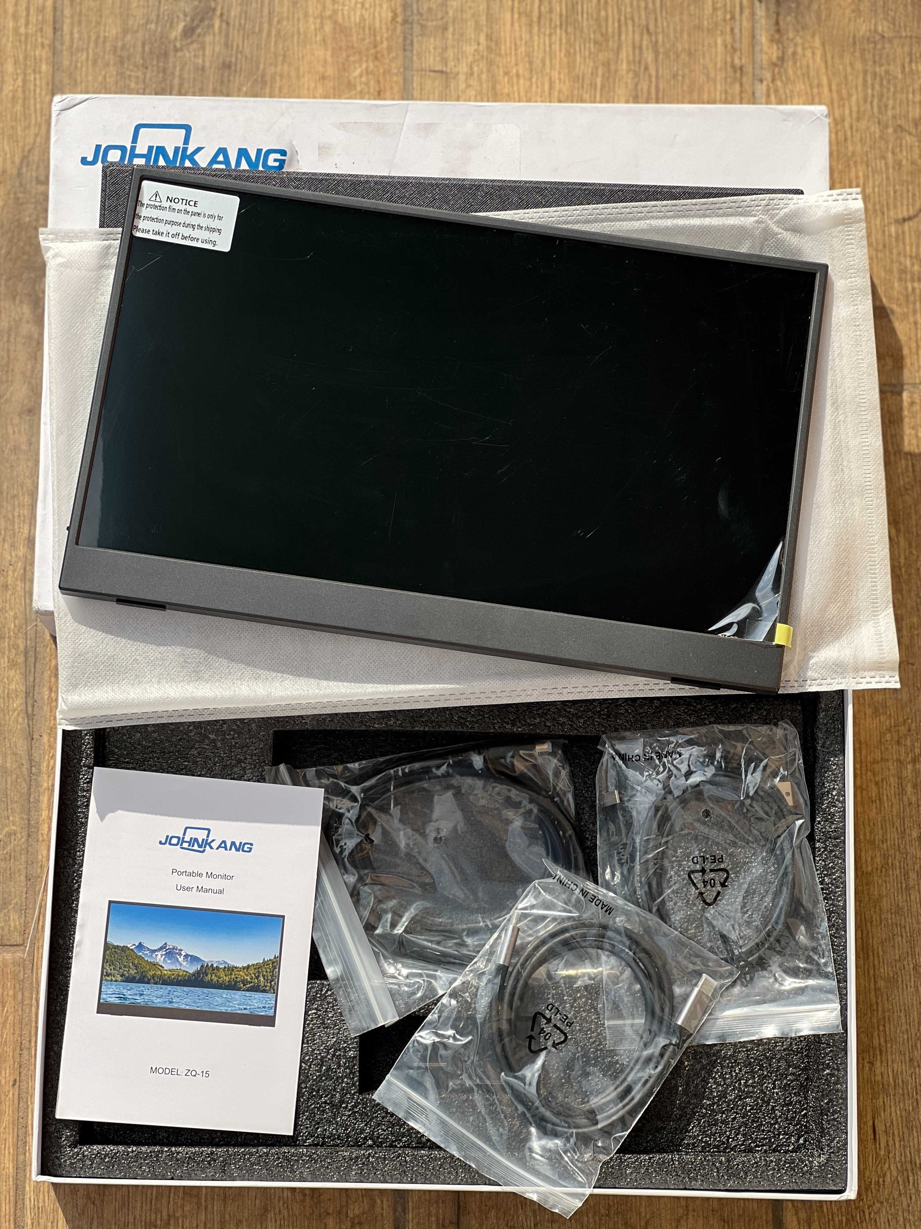Переносной монітор JOHNKANG ZQ-15 15.6 " IPS Full HD 1080P USB C HDTV