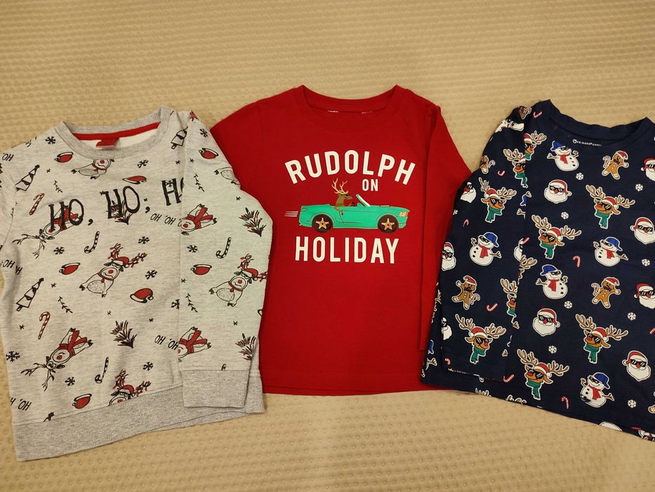 Zestaw koszulki bluza świąteczna czerwona h&m primark kik 110