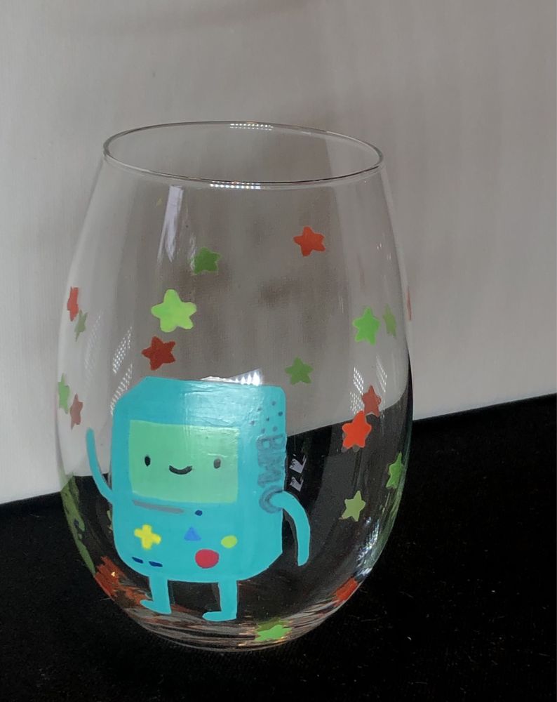 Szklanka handmade Pora na Przygode/Adventure Time - BMO - prezent