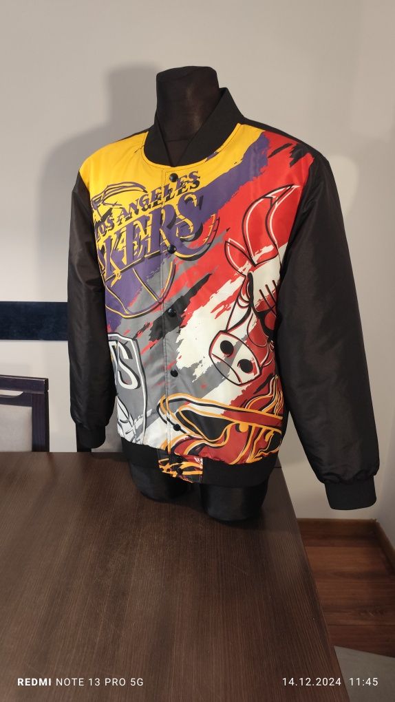 Kurtka NBA Bomber Jacket Lakers Bulls Heat Nets Bomberka bejsbolówka
