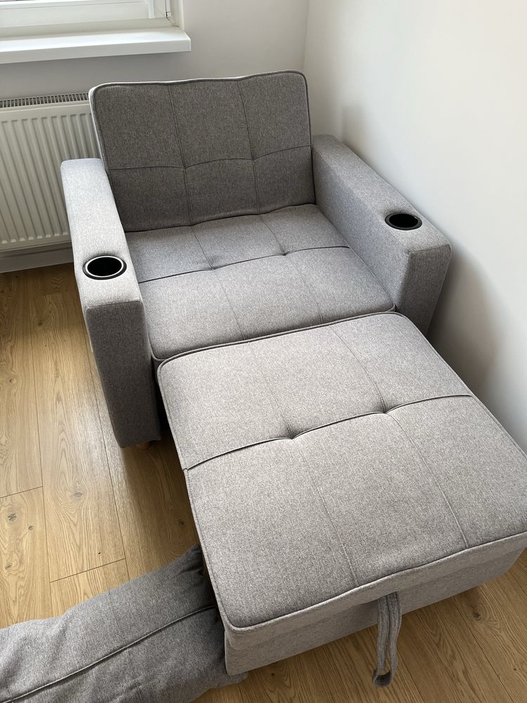 Fotel amerykanka rozkladany Black Red White - idealny, gwarancja