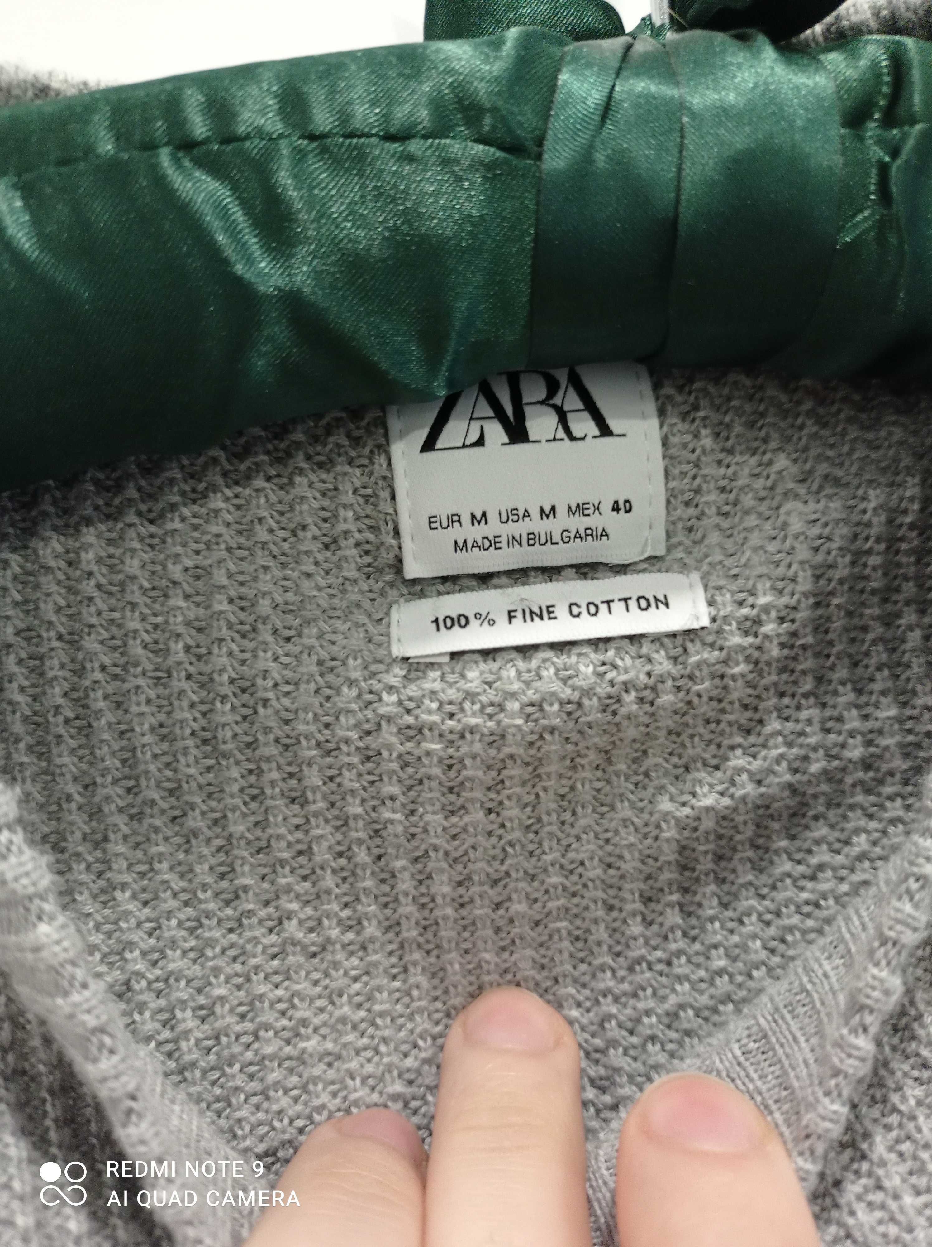 Sweter szary Zara BAWEŁNA