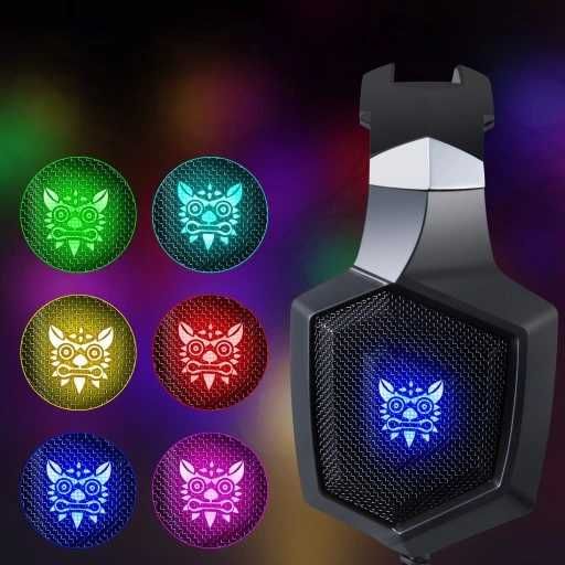WYGODNE Słuchawki Gamingowe dla graczy z mikrofonem RGB LED na prezent