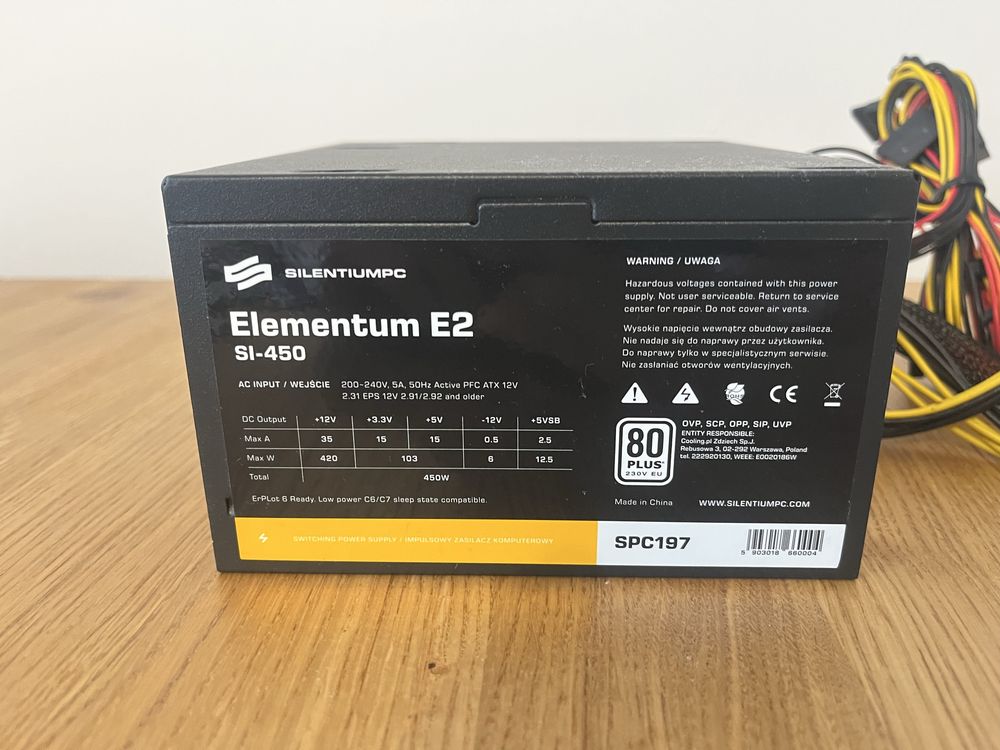 Zasilacz SilentiumPC Elementum E2 450W 80 Plus