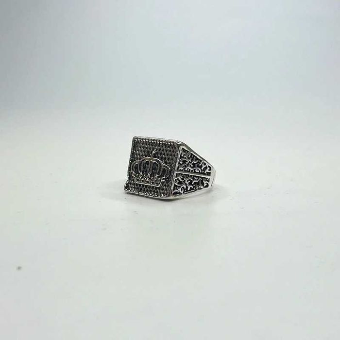 Sygnet pierścionek obrączka ring korona srebrny