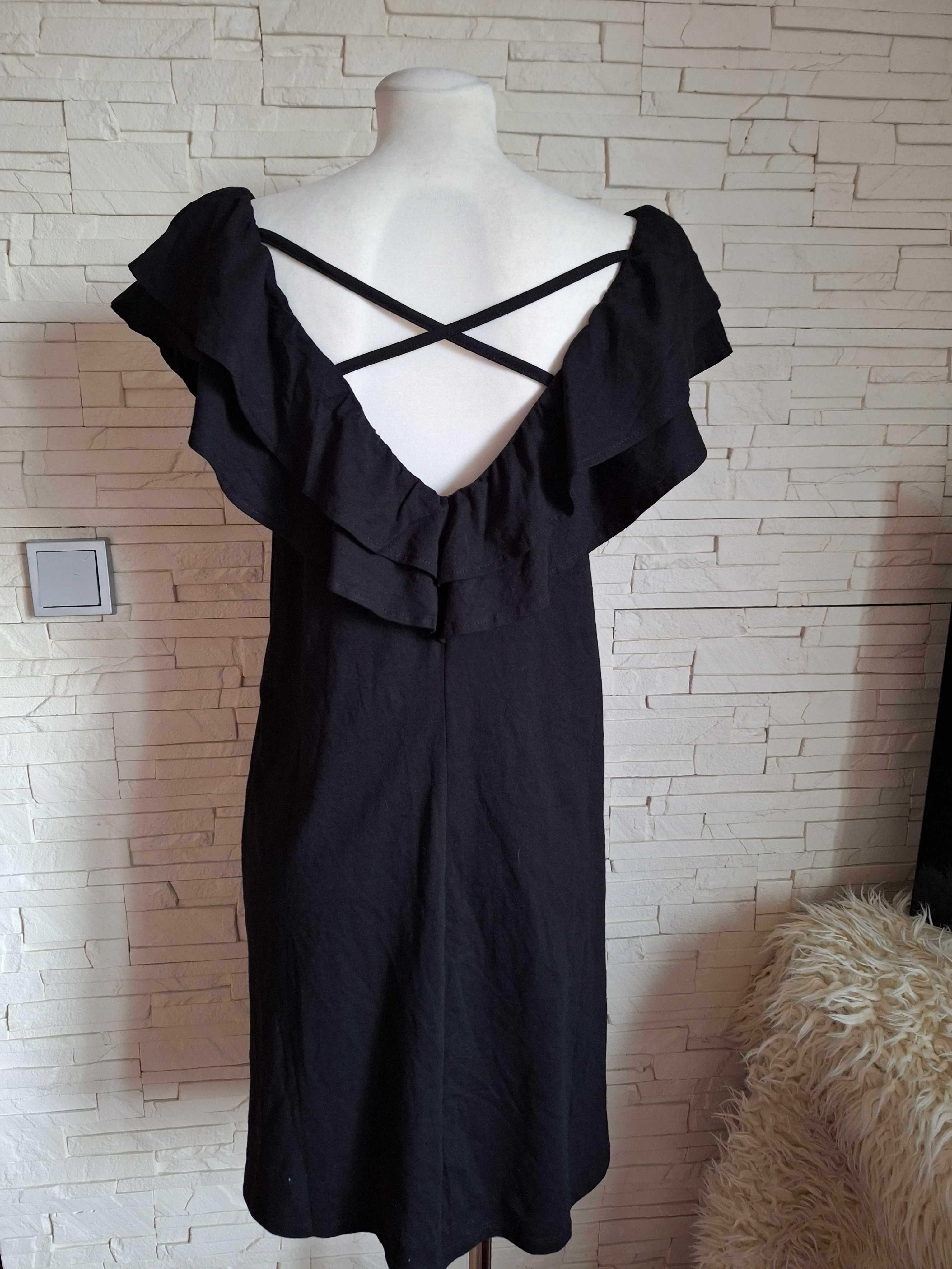 Mohito,Sukienka z falbana czarna