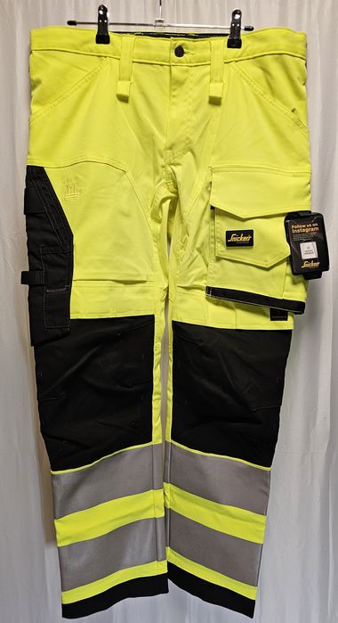 Spodnie robocze Snickers 6343 r.56,100 (50 short) odblaskowe Slim