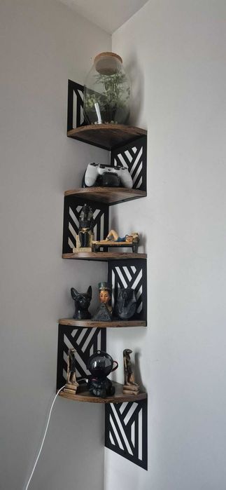 Loftowa narożna dekoracja ścienna kwietnik wzór z 5 poziomami