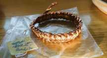 Bransoletka / Paracord Miedziana Handmade rękodzieło MIEDŹ nowa i duża
