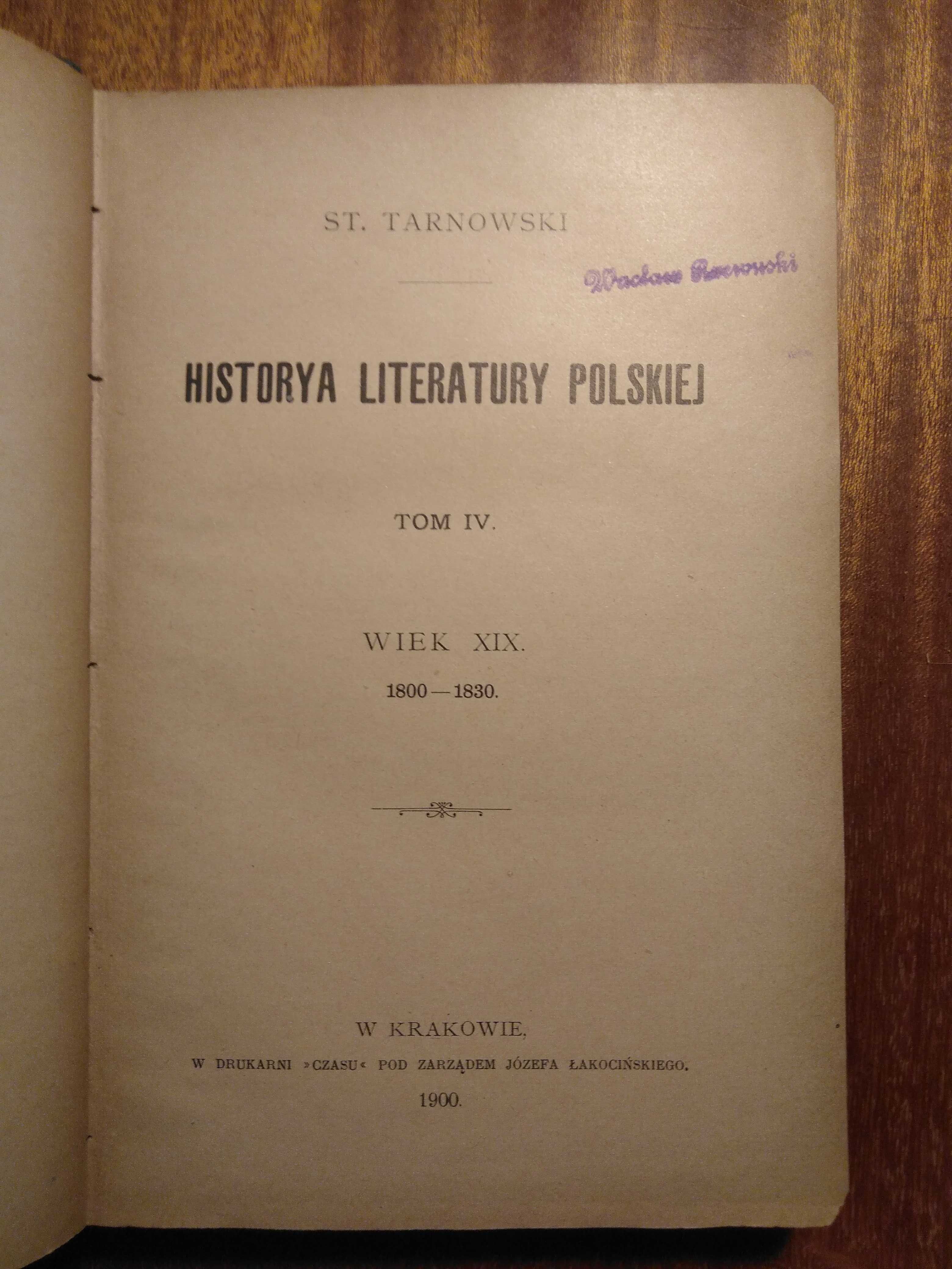 Historya literatury polskiej T.IV wiek XIX - 1900