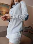 Koszula damska marina w paski M 38 niebieska baby blue H&M
