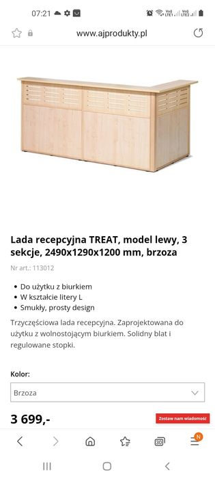 Lada sklepowa meblowa recepcja sprzedaż sklep