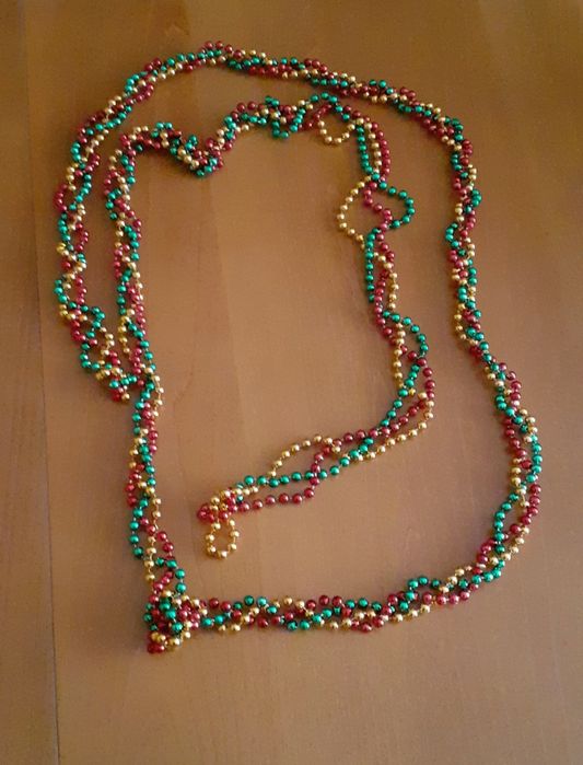 Korale dekoracyjne żółto-zielono-czerwone