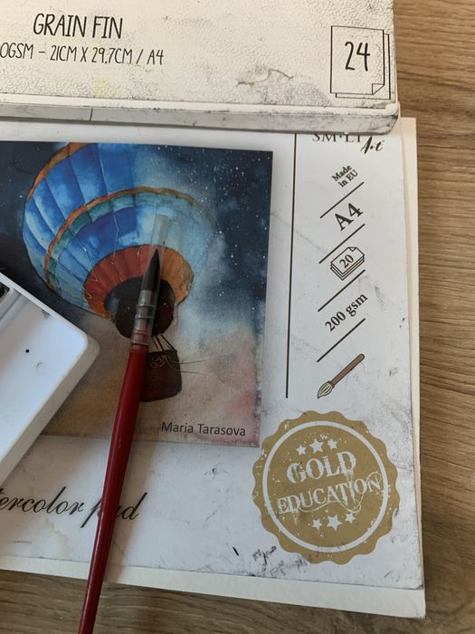 Лот акварель фарби папір кісточка білка