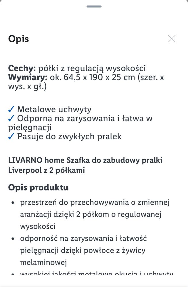 Szafka do zabudowy pralki z 2 półkami szafka nad pralka