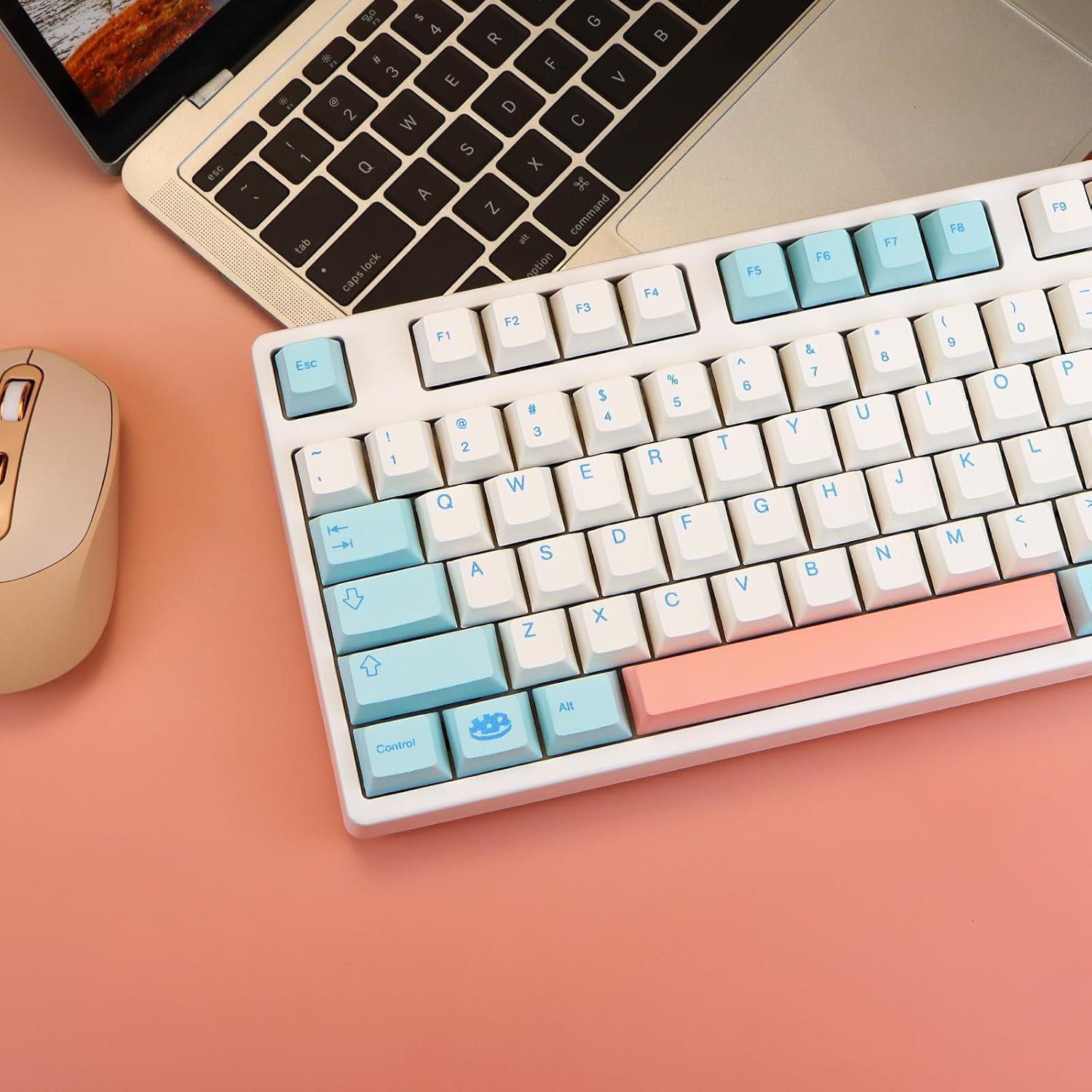 Keycapy PBT Cherry Profile 104+42 ISO – trwałe klawisze gaming nowe