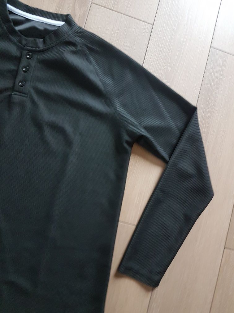 Nowa bluzka koszulka polo sweter XL XXL męska czarna długi rękaw