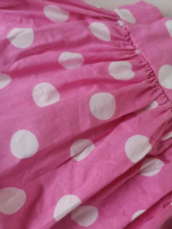 No name różowa sukienka w grochy 1,5-2Y 92cm