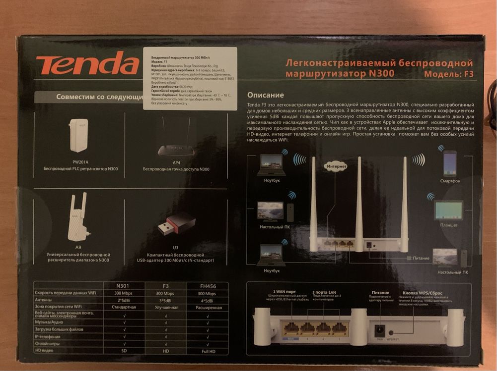 Маршрутизатор Tenda F3