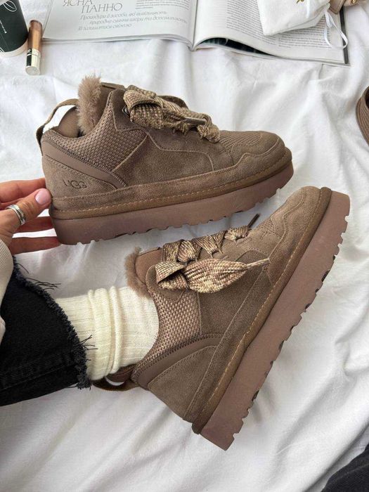 Женские ботинки UGG Lo Lowmel Sneaker Chocolate 36-41 Натур Овчина!