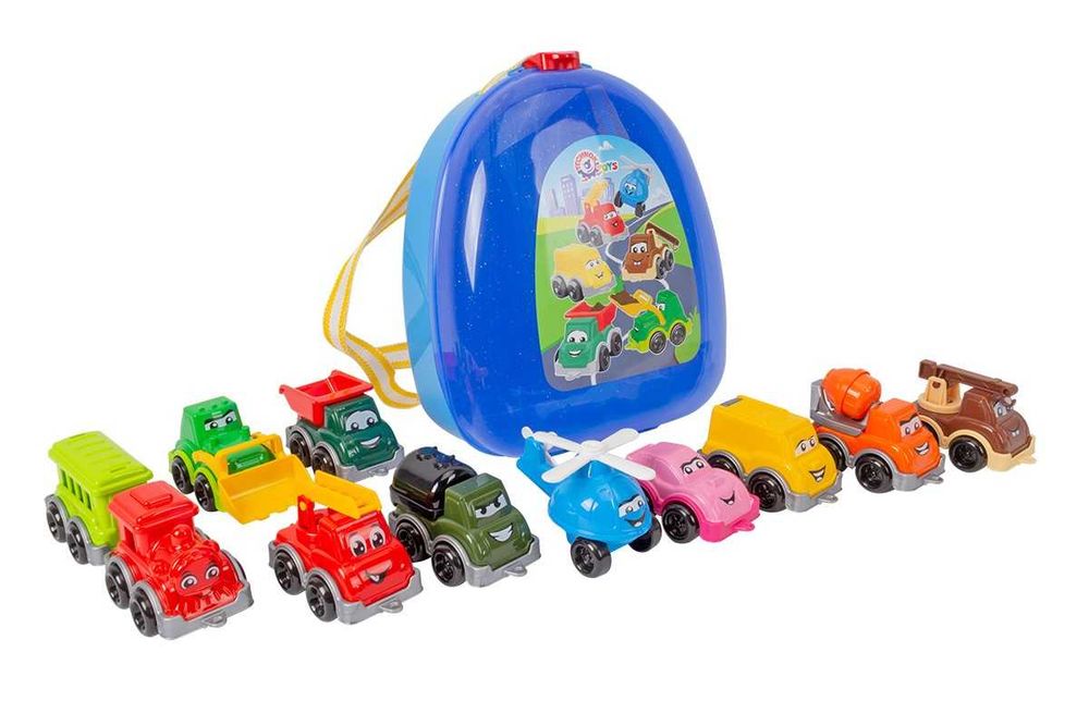 Рюкзак з набором транспорту 9253 Технок, 11 машинок в наборі