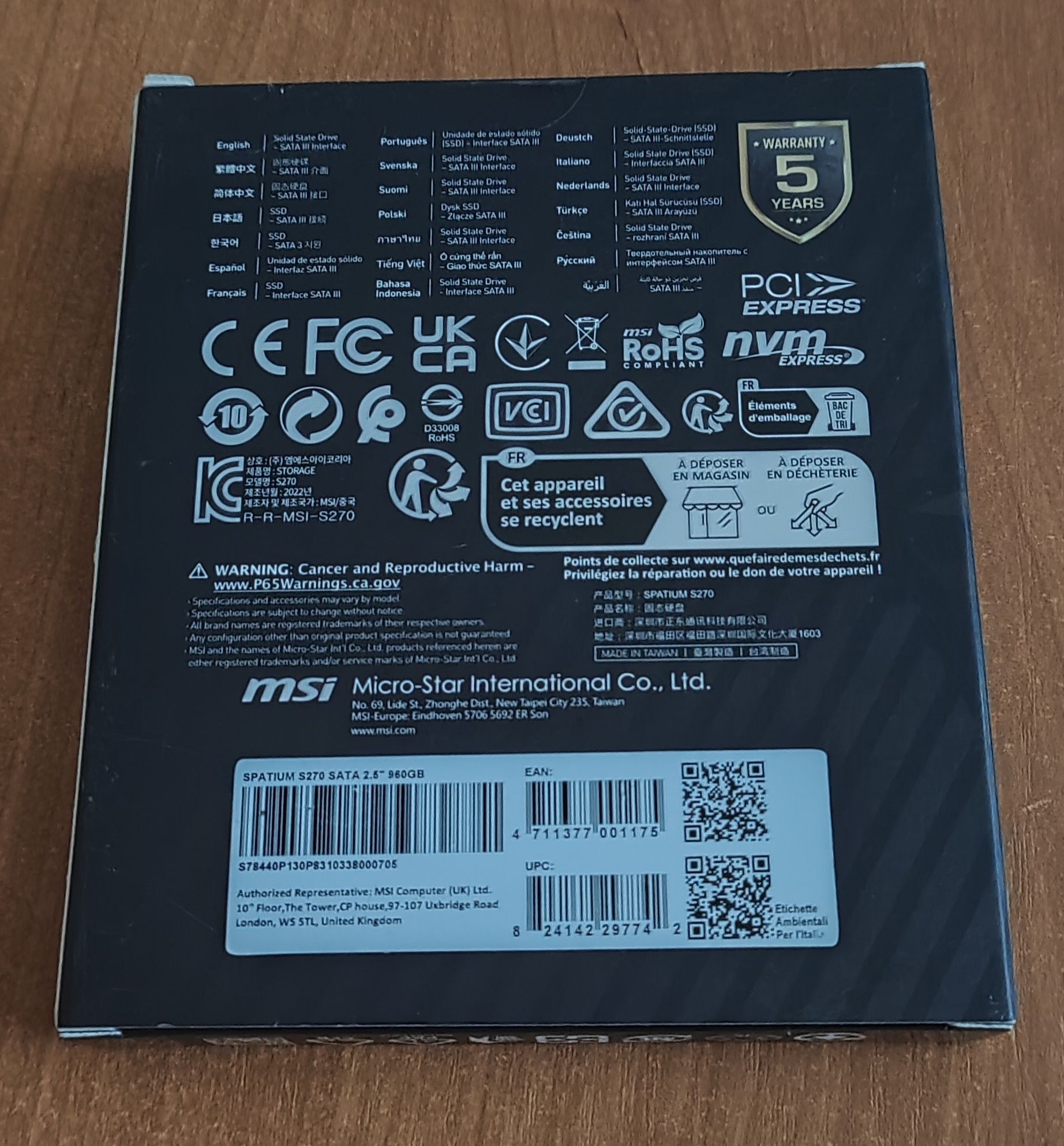 Nowy dysk SSD 2,5" MSI Spatium S270 960GB