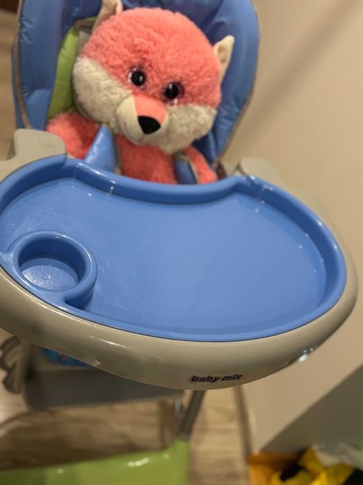 Niebiesko zielone krzesełko do karmienia dla dzieci Baby mix