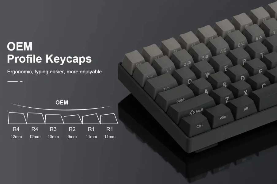 Klawisze Keycaps szare 133 sztuki, nowe