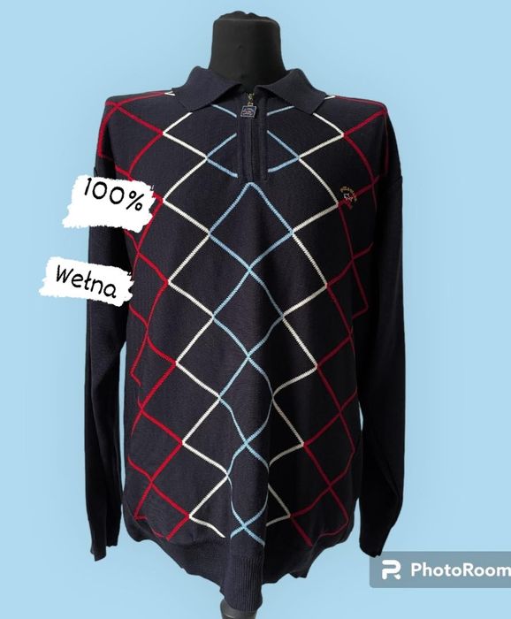 Paul Shark sweter męski XXL 100%wełna 100%wełna Rozmiar:XXL