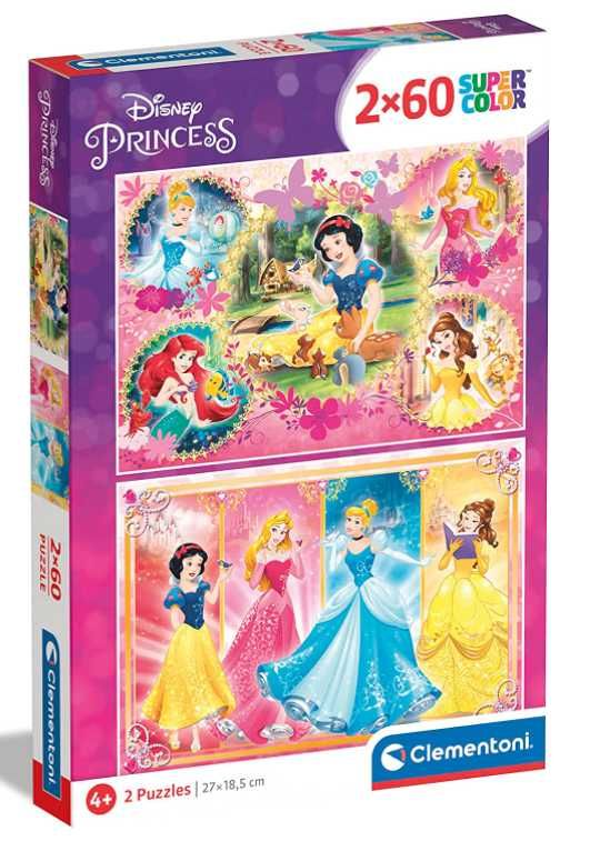 Clementoni 07133 puzzle 2x60 KSIĘŻNICZKI DISNEY