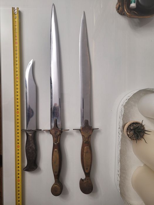 Stare ozdobne sztylety, miecze, nóż mysliwski broń biała