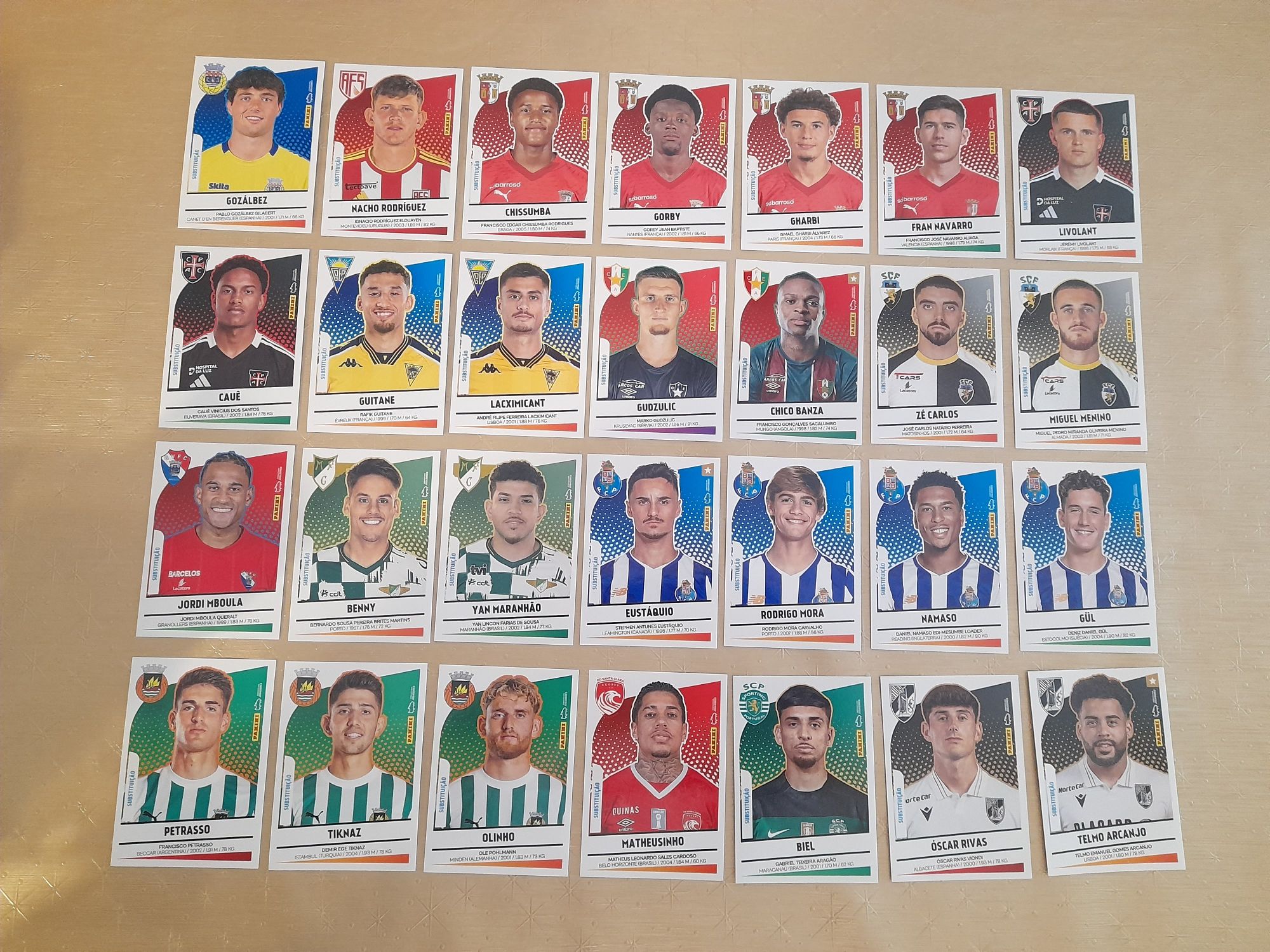 PANINI Liga Portuguesa BETCLIC 2025 BIS 28 cromos substituição sticker