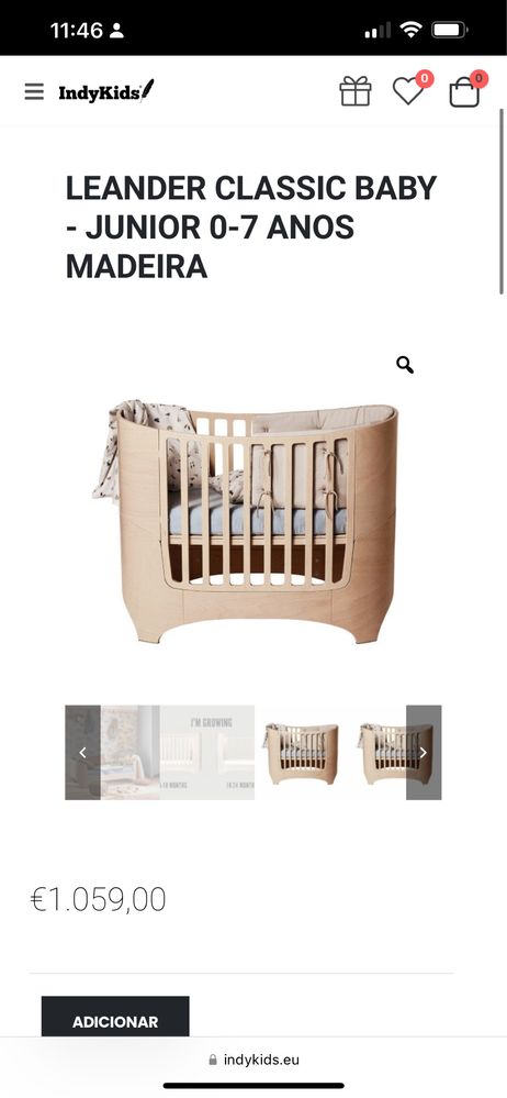 Berço Design - LEANDER CLASSIC BABY - JUNIOR 0-7 ANOS